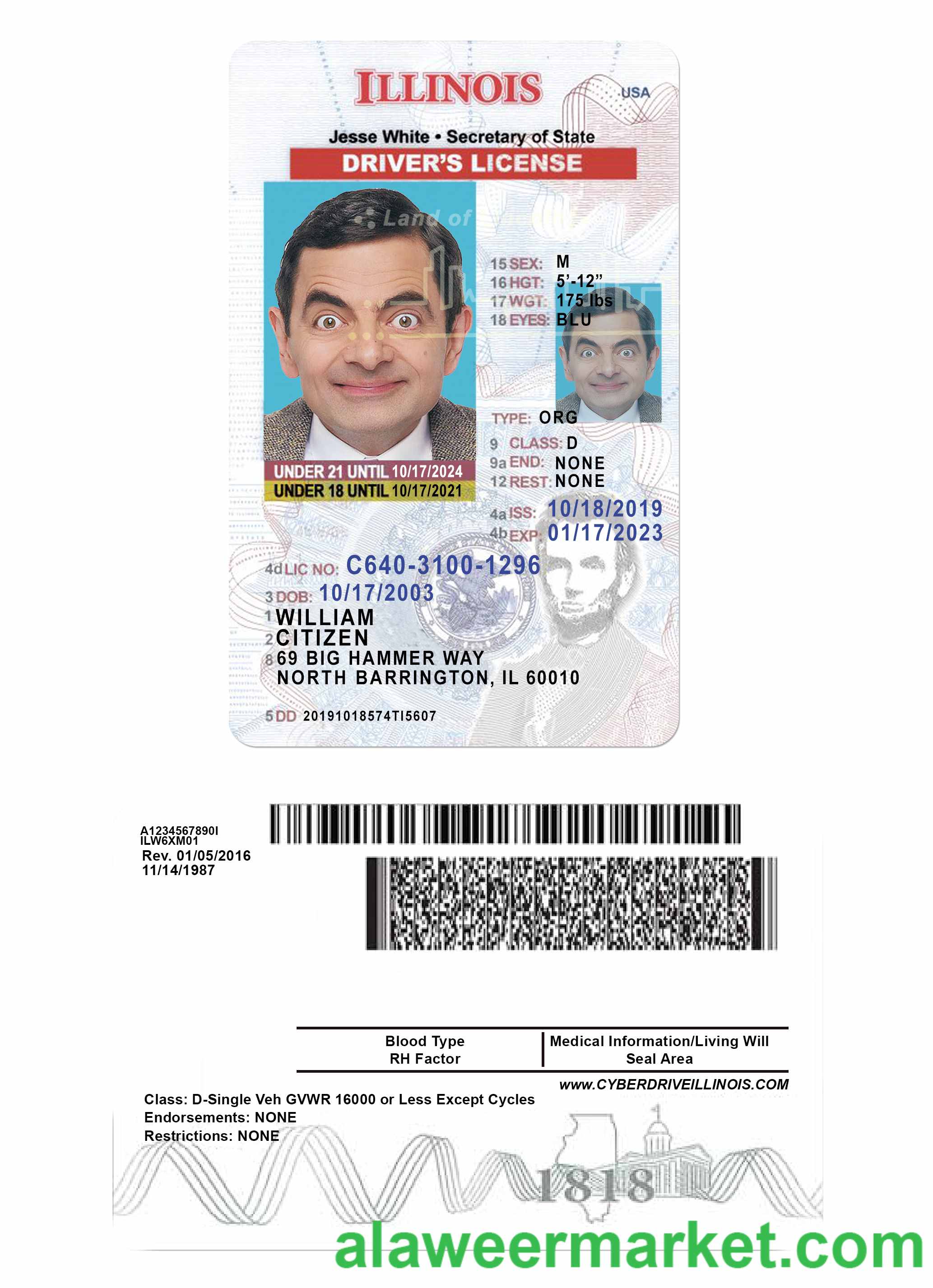 USA Illinois driving license under 21